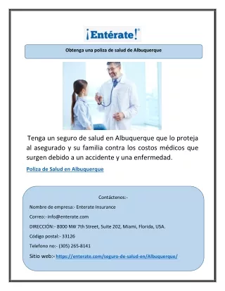 obtenga una poliza de salud de albuquerque