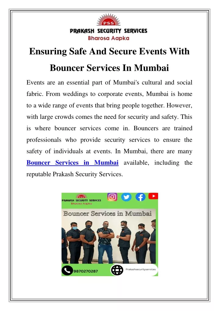 ensuring safe and secure events with