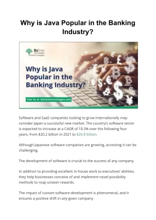 Java for Banking and Financial Services: Key Benefits and Use Cases
