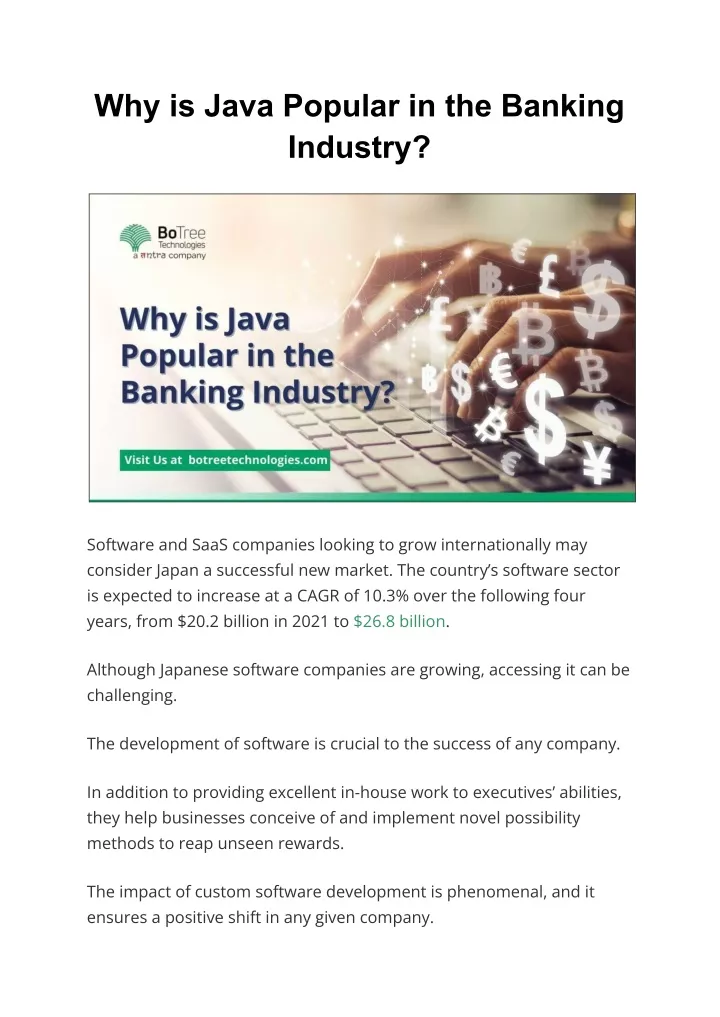 why is java popular in the banking industry