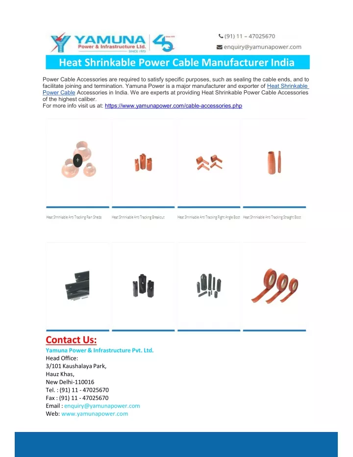 heat shrinkable power cable manufacturer india