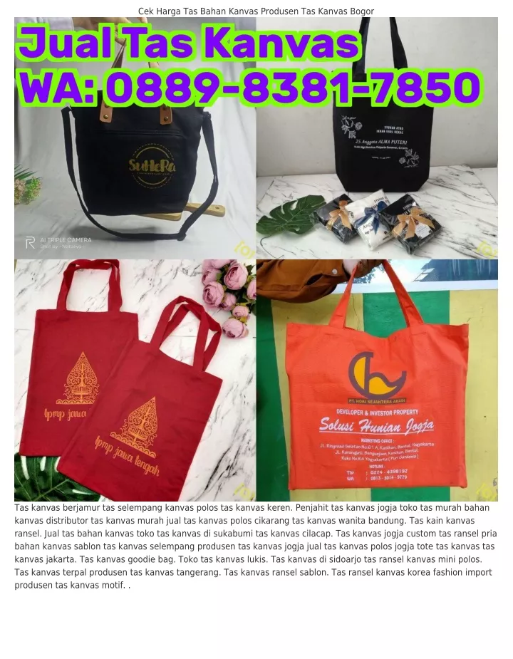 cek harga tas bahan kanvas produsen tas kanvas