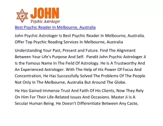 Best Psychic Reader In Melbourne