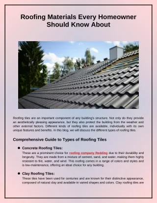 roofing materials every homeowner should know