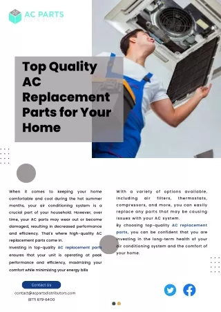 Top Quality AC Replacement Parts for Your Home
