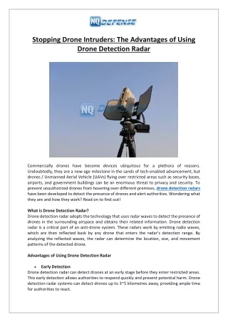 stopping drone intruders the advantages of using