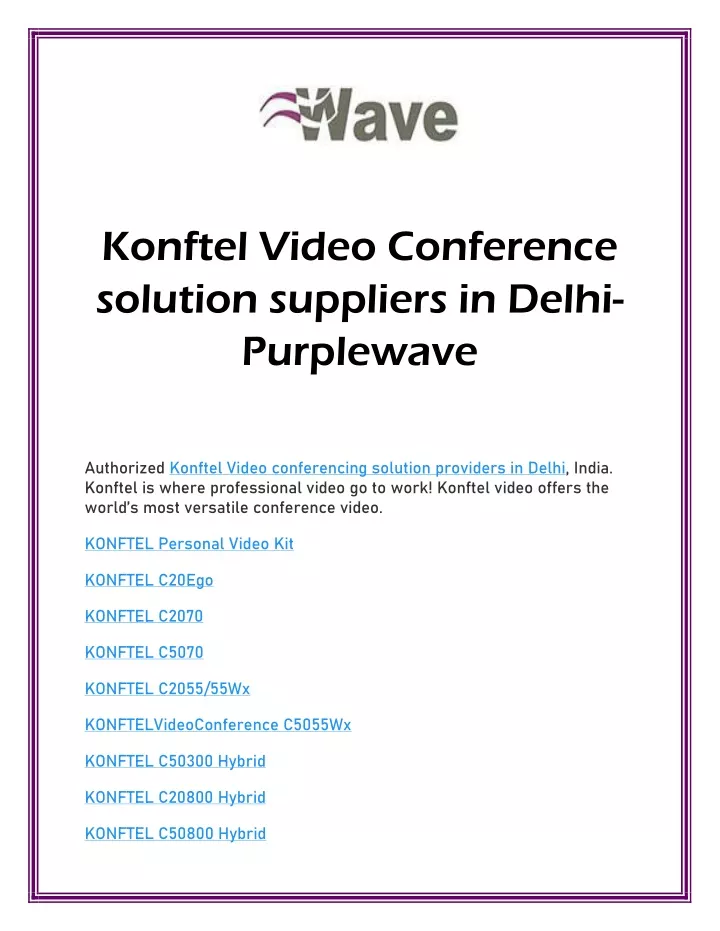 konftel video conference solution suppliers