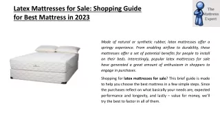 Latex Mattresses for Sale Shopping Guide for Best Mattress in 2023