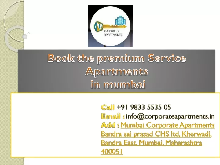 book the premium service apartments in mumbai