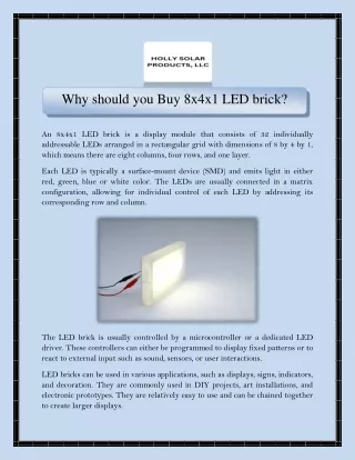 Why Should You Buy 8x4x1 LED Brick