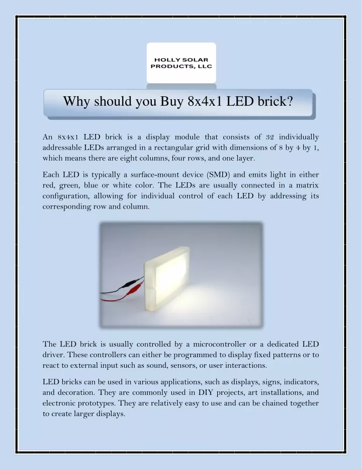 why should you buy 8x4x1 led brick