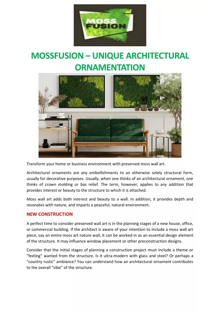 mossfusion unique architectural ornamentation