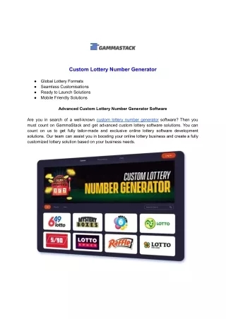 custom lottery number generator