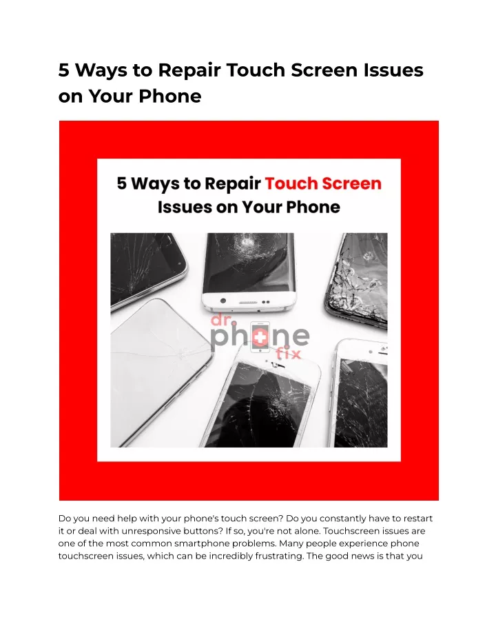 5 ways to repair touch screen issues on your phone