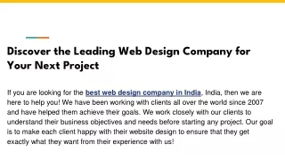 Discover the Leading Web Design Company for Your Next Project