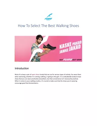 How To Select The Best Walking Shoes