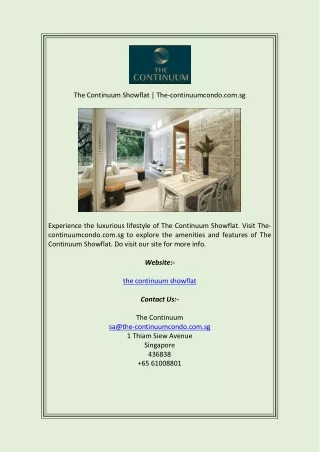 the continuum showflat the continuumcondo com sg
