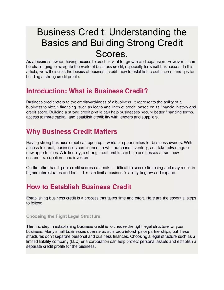 PPT - Business Credit PowerPoint Presentation, Free Download - ID:12135601