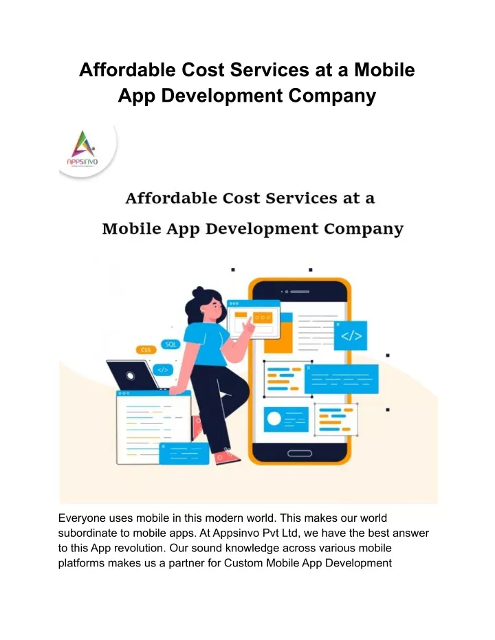 affordable cost services at a mobile