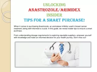 unlocking anastrozole arimidex insider tips for a smart purchase