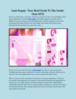 lash supply lash supply your brief guide