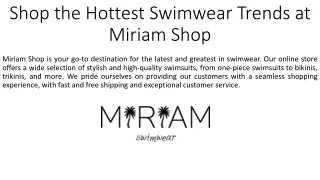Shop the Hottest Swimwear Trends at Miriam Shop