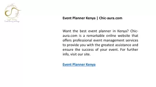 event planner kenya chic aura com