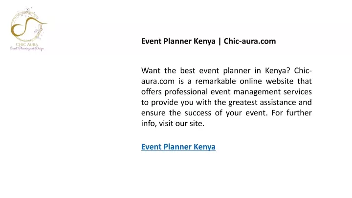 event planner kenya chic aura com