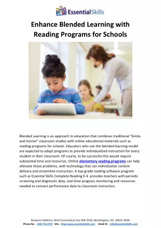 Enhance Blended Learning with Reading Programs for Schools