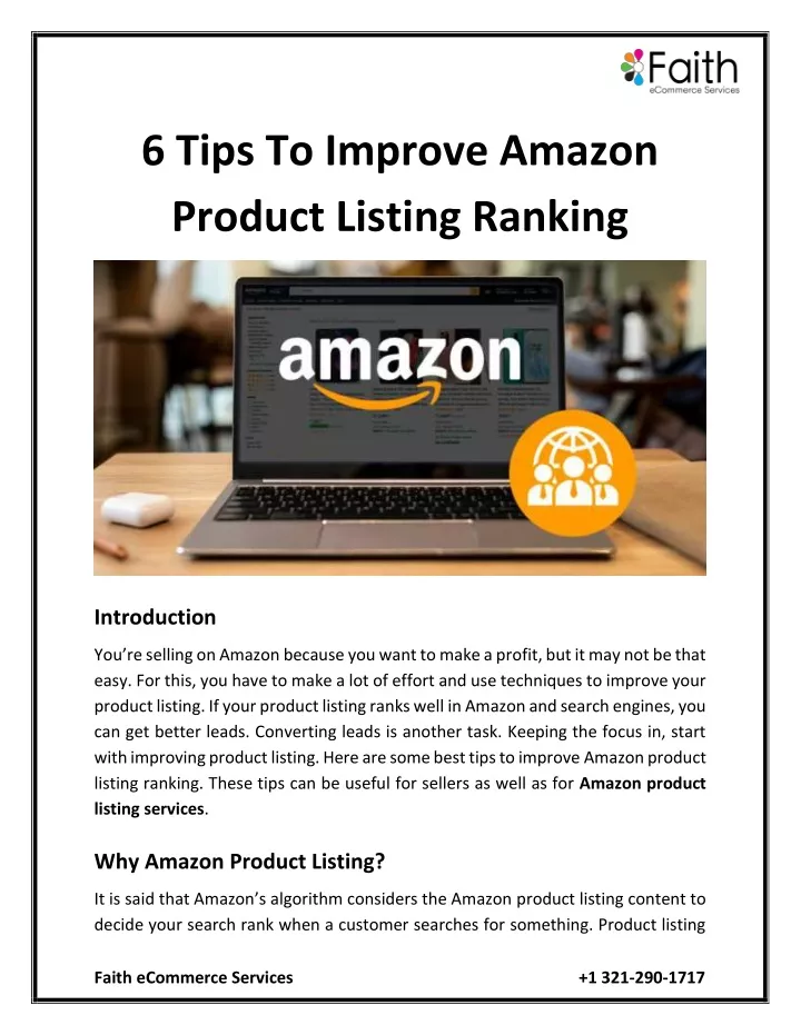 6 tips to improve amazon product listing ranking