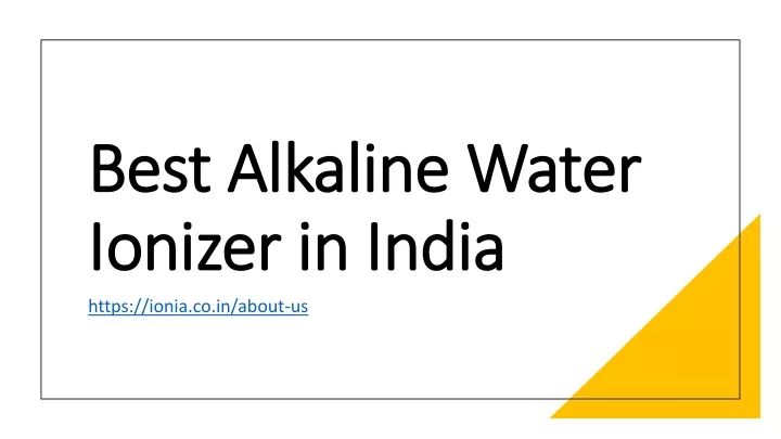 best alkaline water ionizer in india