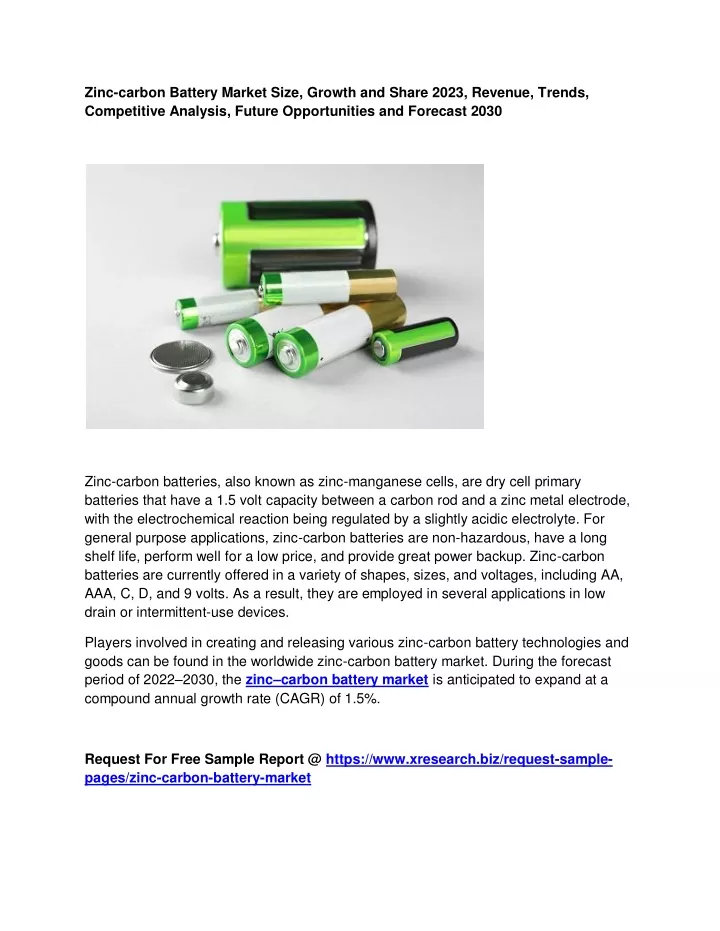 zinc carbon battery market size growth and share