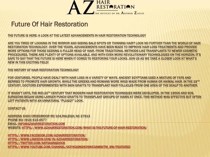 future of hair restoration