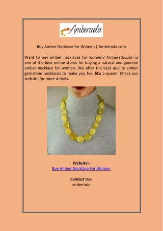 Buy Amber Necklace for Women  Amberada com