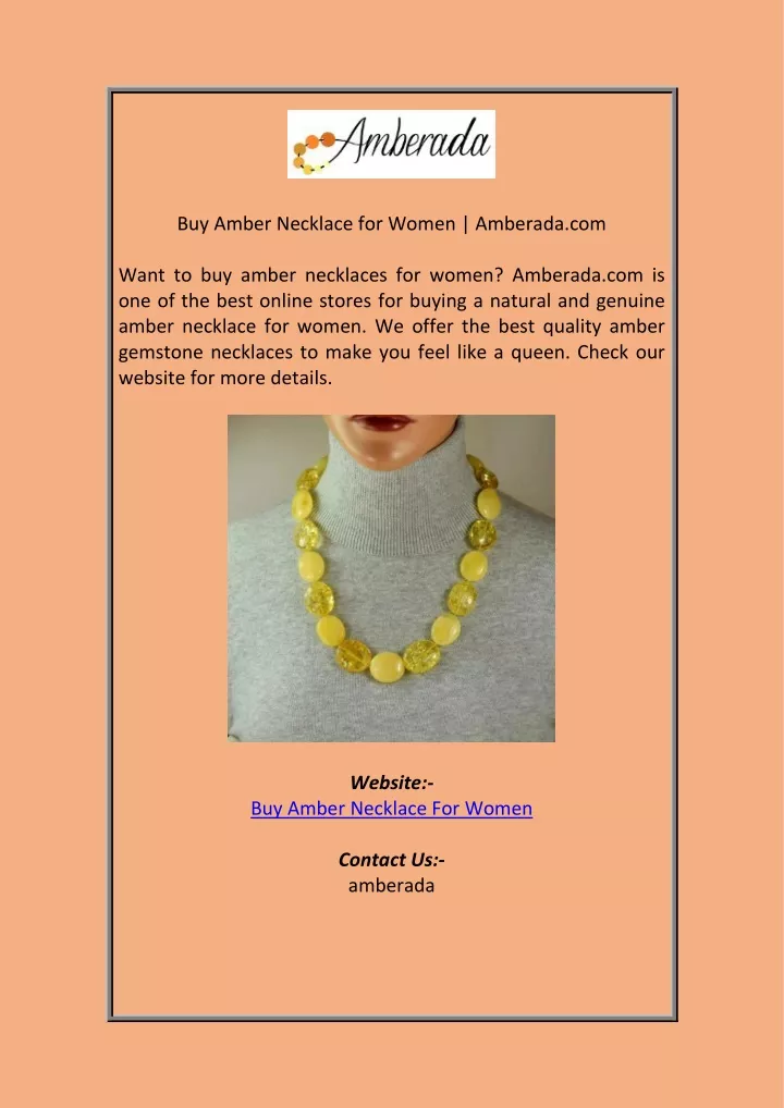 buy amber necklace for women amberada com