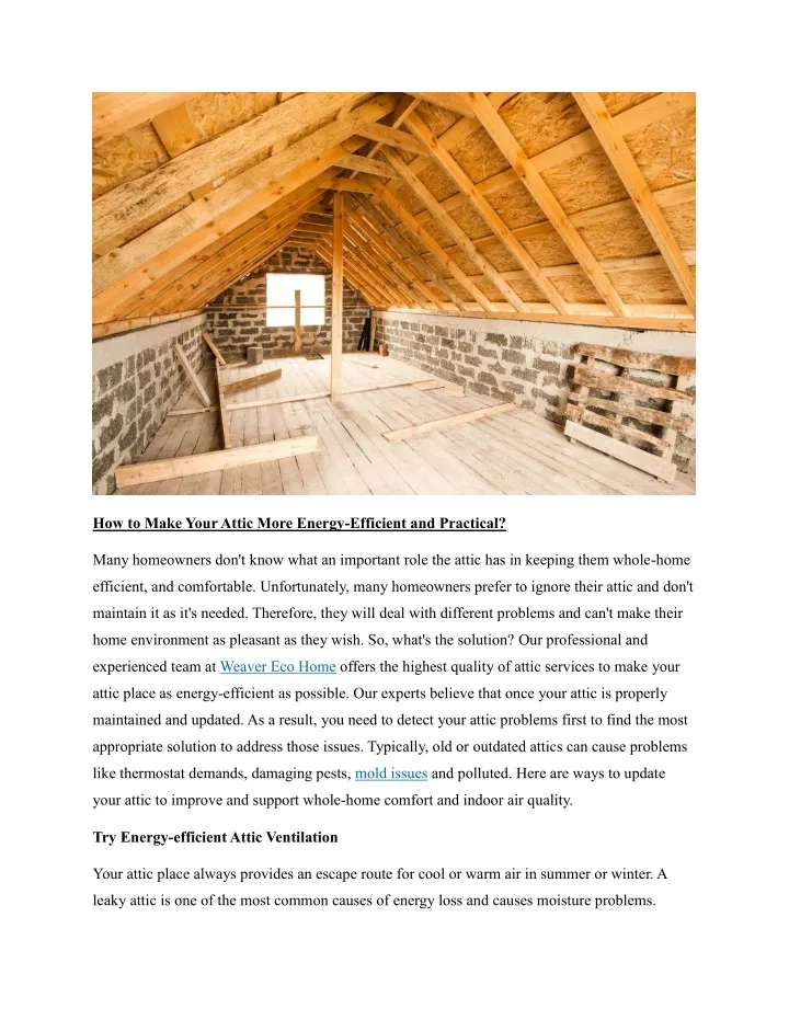how to make your attic more energy efficient