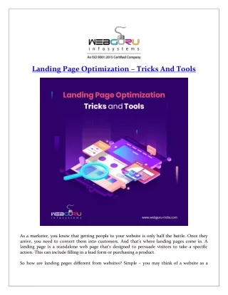 landing page optimization tricks and tools