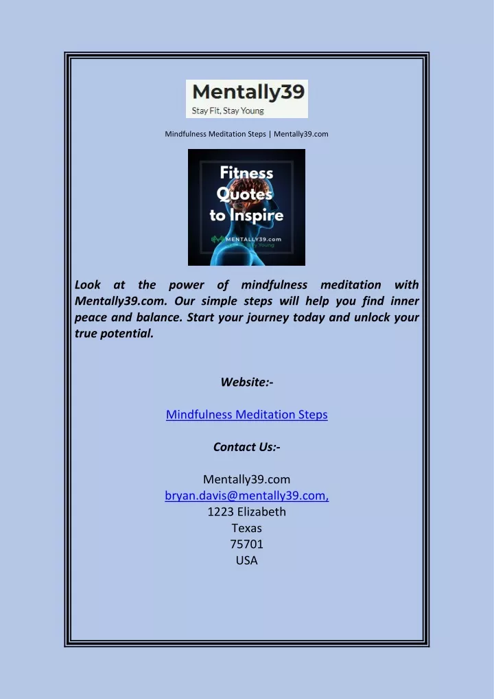 mindfulness meditation steps mentally39 com