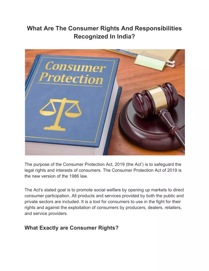 what are the consumer rights and responsibilities