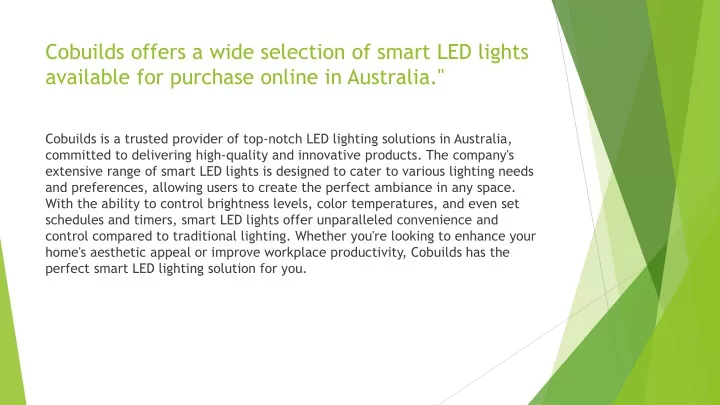 cobuilds offers a wide selection of smart led lights available for purchase online in australia