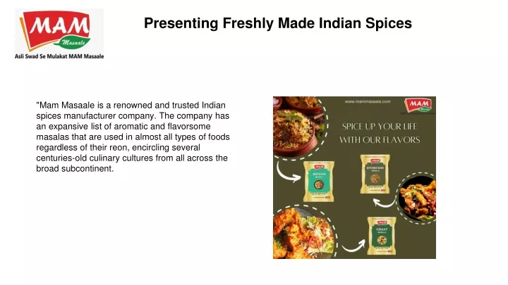 presenting freshly made indian spices