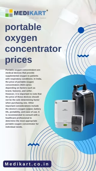 price of portable oxygen concentrator 2023 | Medikart HealtCare