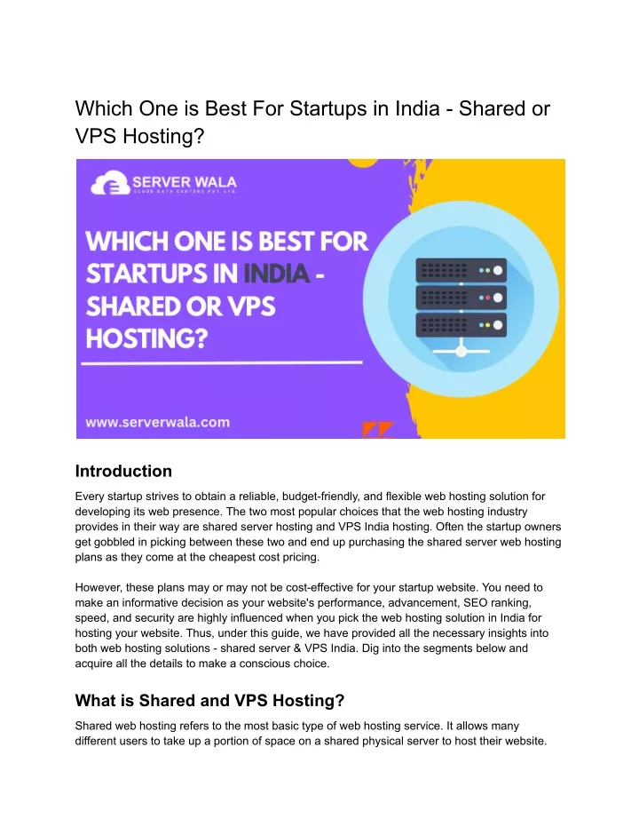 which one is best for startups in india shared