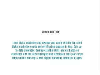 Learn Digital Marketing in Agra: Top-Rated Course & Certification