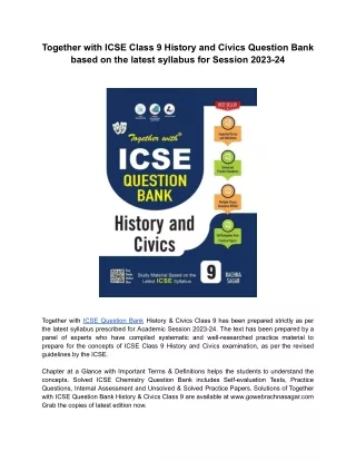 together with icse class 9 history and civics