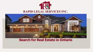 Search for Real Estate in Ontario