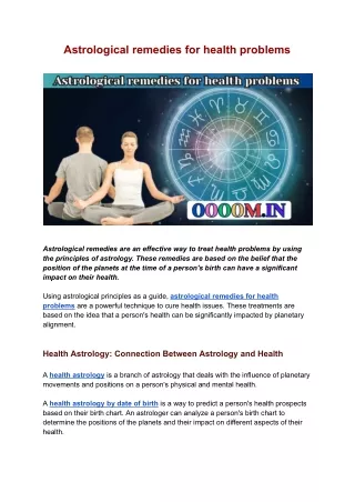astrological remedies for health problems