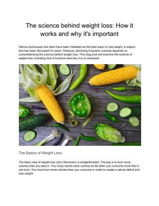 The science behind weight loss_ How it works and why it's important