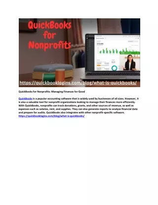 QuickBooks for Nonprofits: Managing Finances for Good