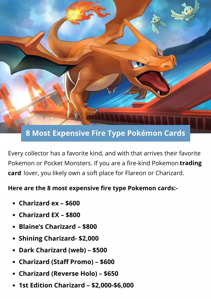8 most expensive fire type pok mon cards